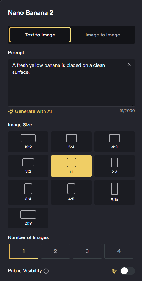 Step 1 – Enter Your Idea with Nano Banana 2 Generator