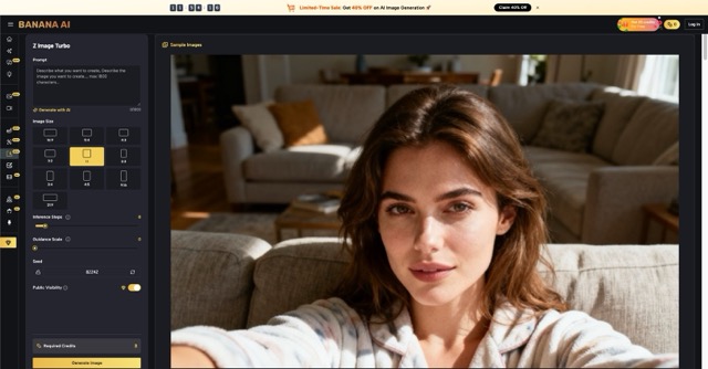 Easy-to-use BananaImg interface for running Z-Image Turbo model in browser